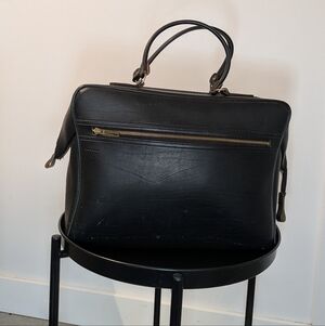 Vintage Made in Canada Leather Doctor Style Bag Briefcase 1950s 1960s